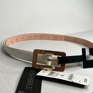 INC white and blush reversible vegan leather belt size XL NWT